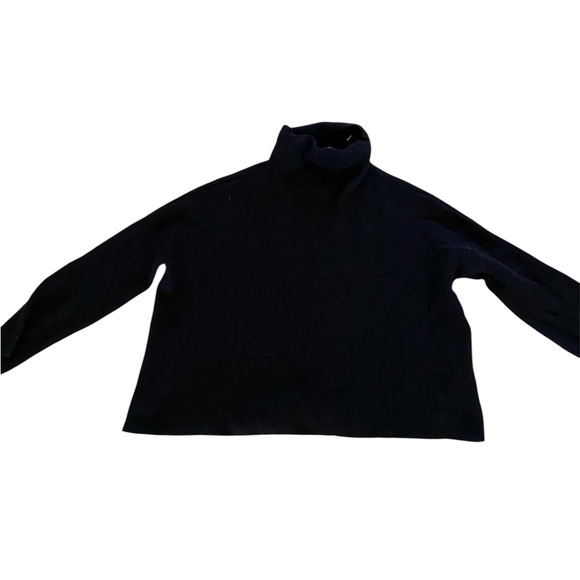 Vince Mock Neck black Sweater size L Wool/Cashmere blend, boxy cut - Picture 3 of 4